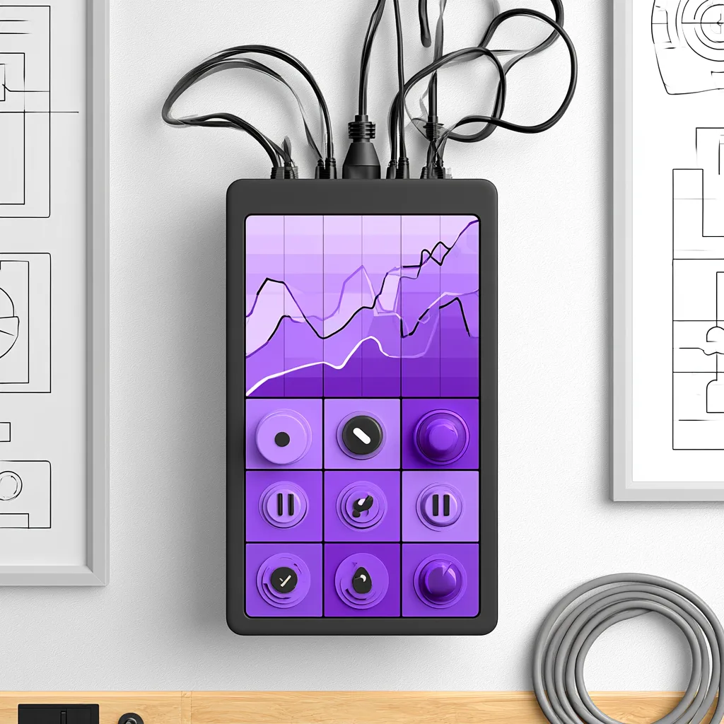 A wall-mounted monitoring panel showing trend lines and status dials
